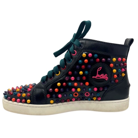 Christian Louboutin Louis Multi Color Streetwear High Top Sneakers Red bottoms - Picture 2 of 16